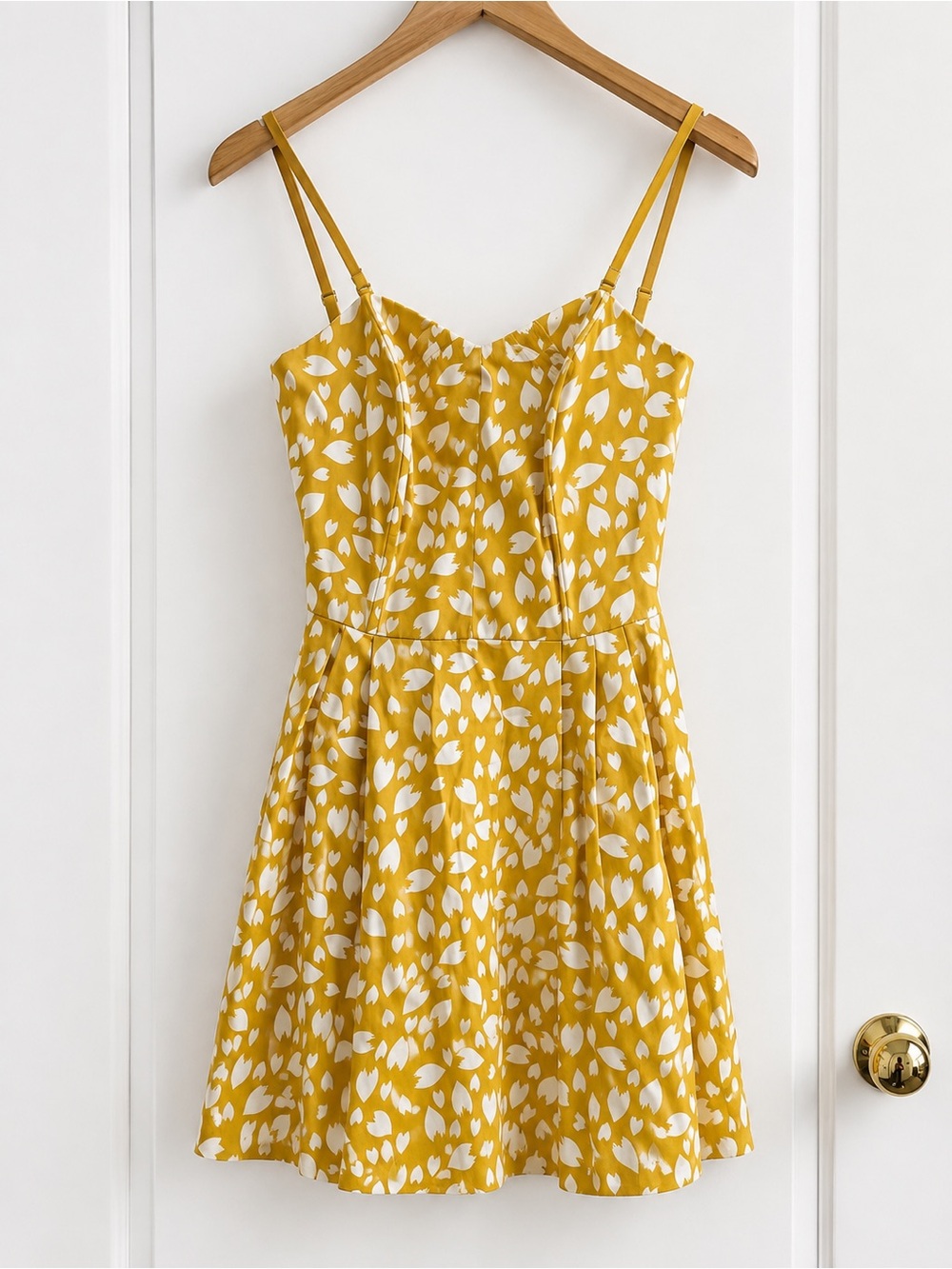 Material Girl Yellow and White Sundress with Adjustable Straps